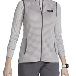 LL Bean Airlite Sea Green and Sage Colorblock Zip Vest